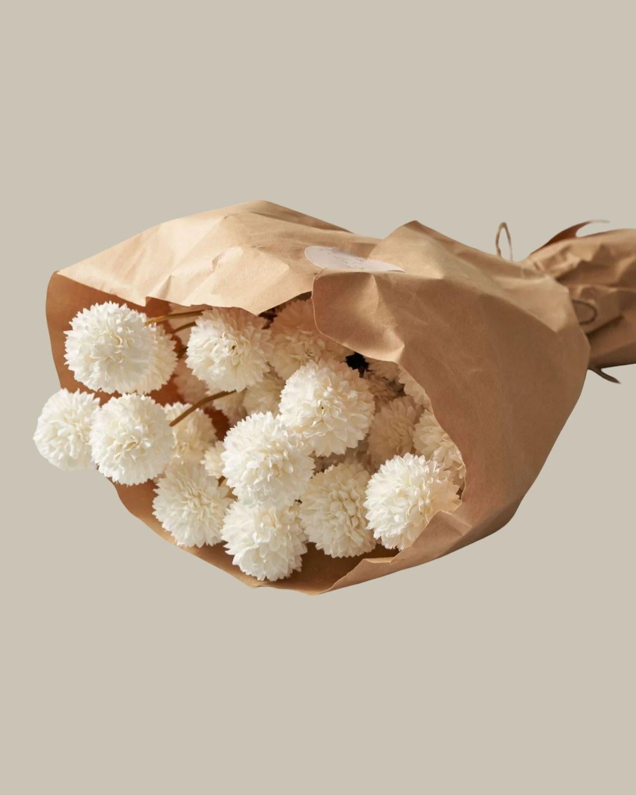Faux White Kiku Flowers.