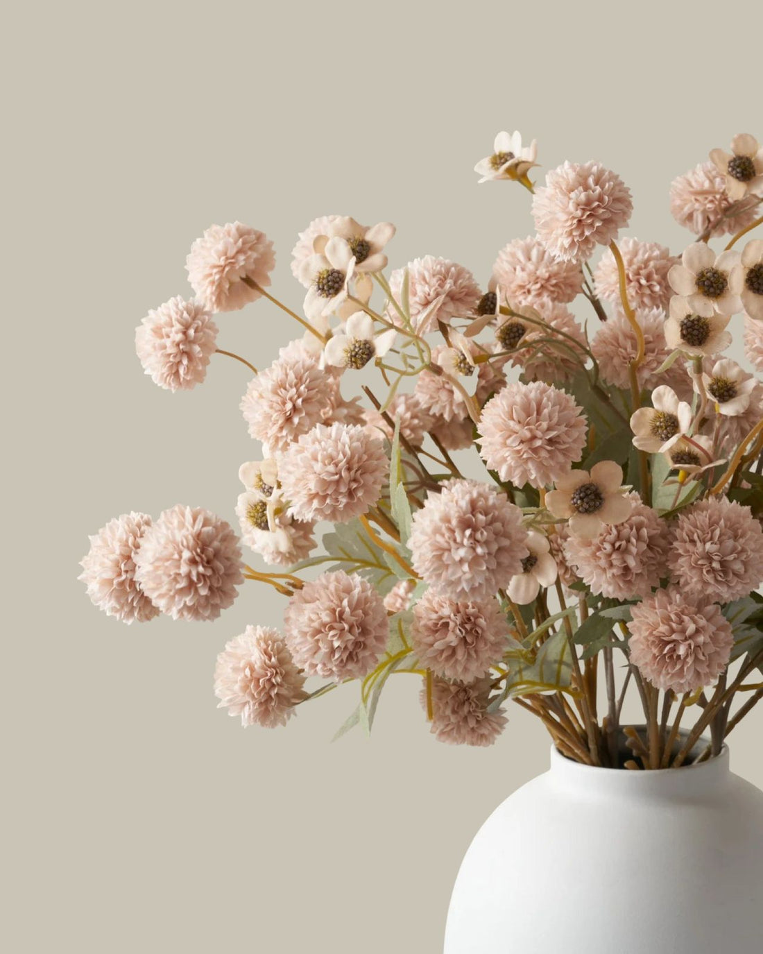 Faux Kiku Flower Arrangement - Cream and Ivory