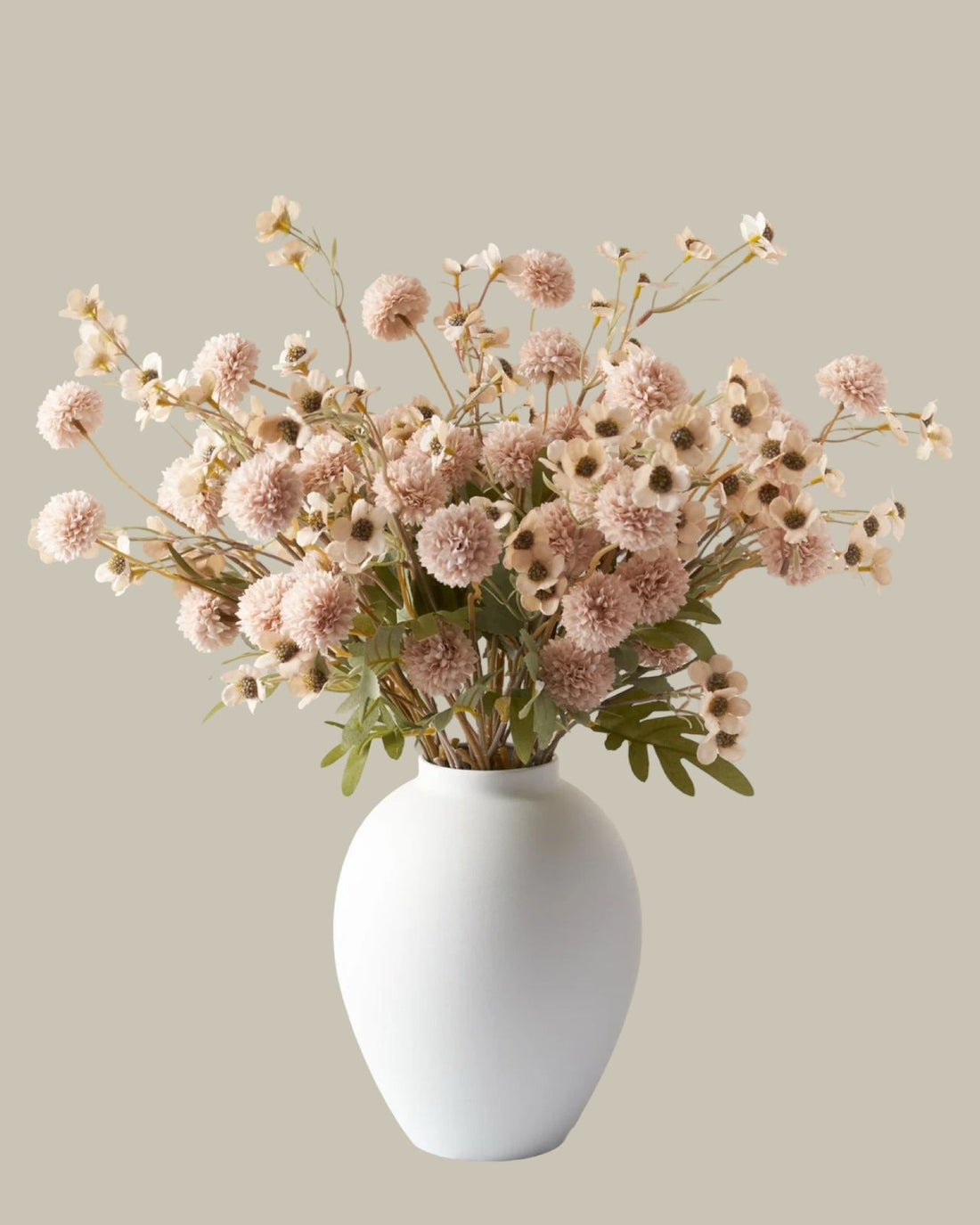 Faux Kiku Flower Arrangement - Cream and Ivory