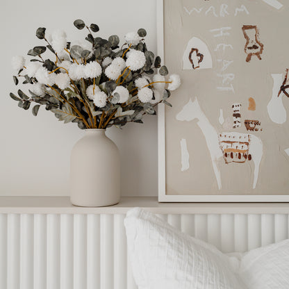 Modern Matt White Iron Vase - Siena