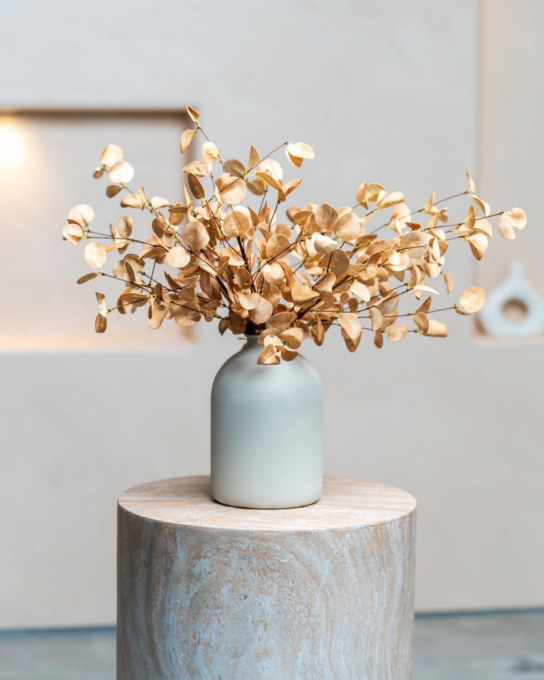 Faux Ivory Eucalyptus Stems – Set of 5