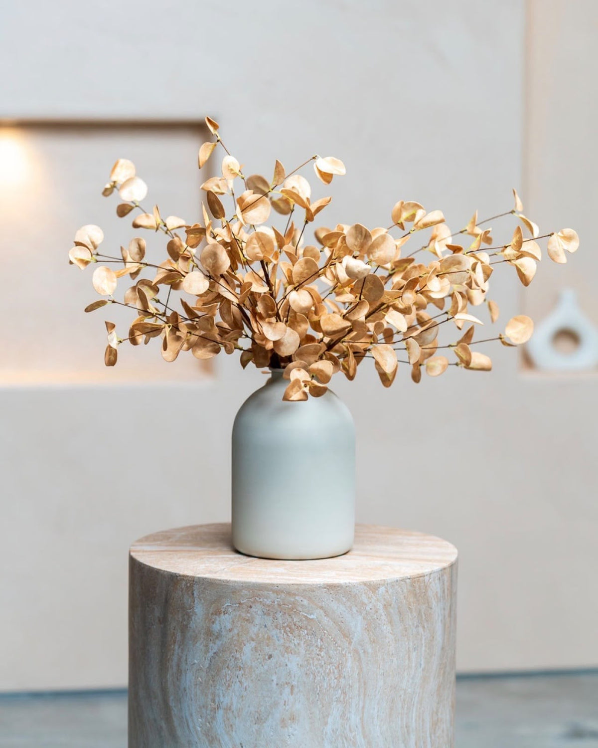 Faux Ivory Eucalyptus Stems – Set of 5