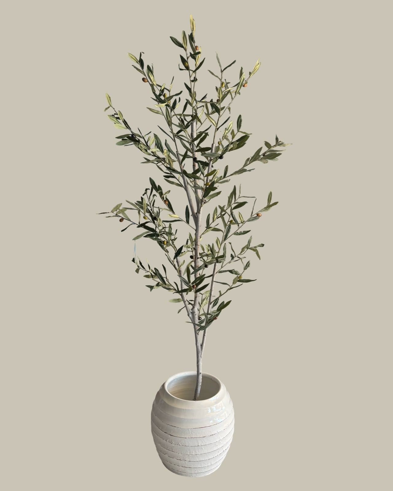 Faux Slim Olive Tree with Real Wood Trunk 180CM