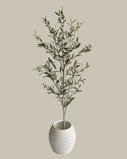 Faux Slim Olive Tree with Real Wood Trunk 180CM