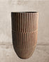 Ravello Tall Ribbed Fibreclay Pot - Brown