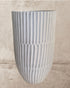 Ravello Tall Ribbed Fibreclay Pot - White