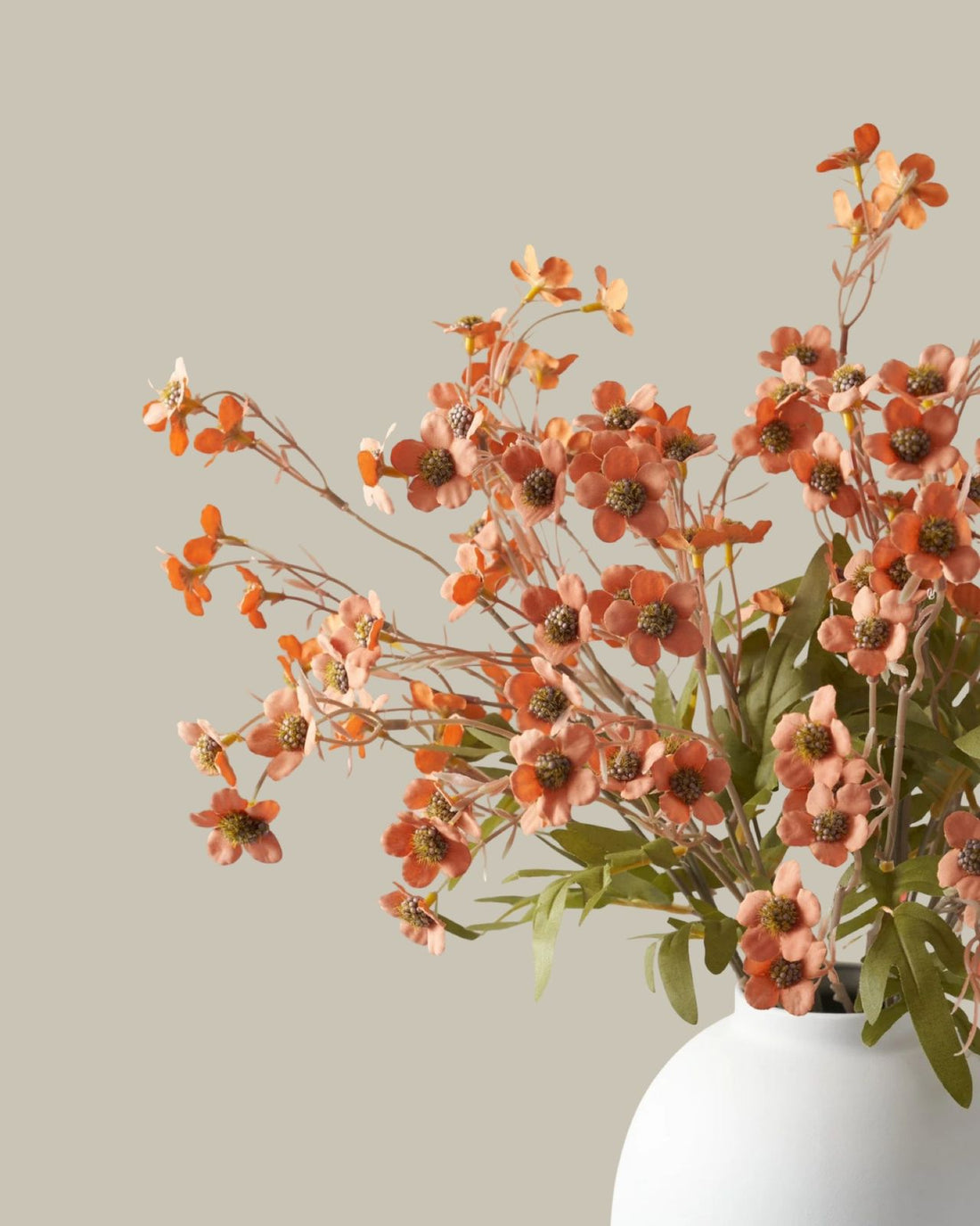 Faux Wax Flower Stems - Umber