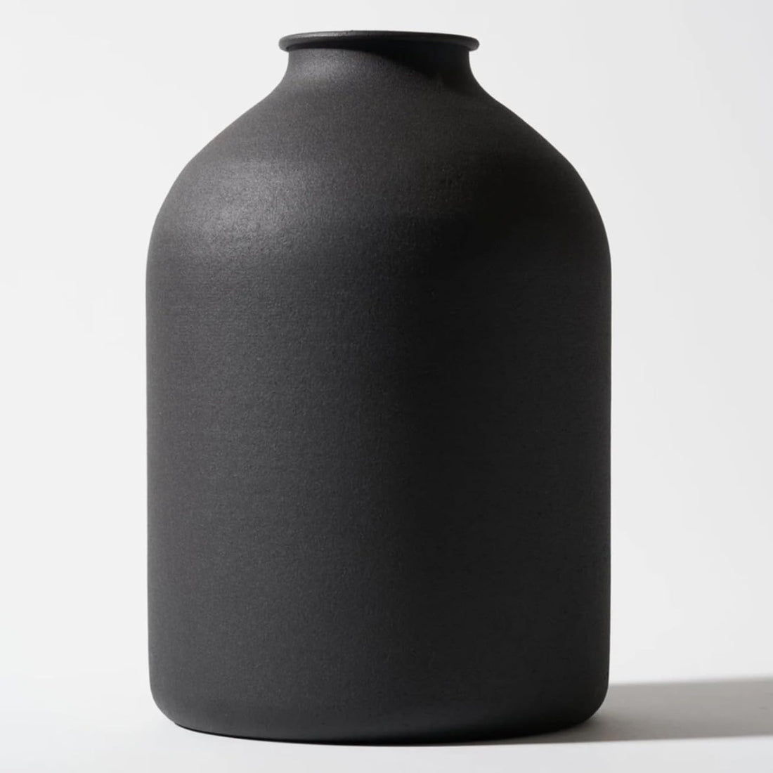 Modern Iron Vase - Matt Black