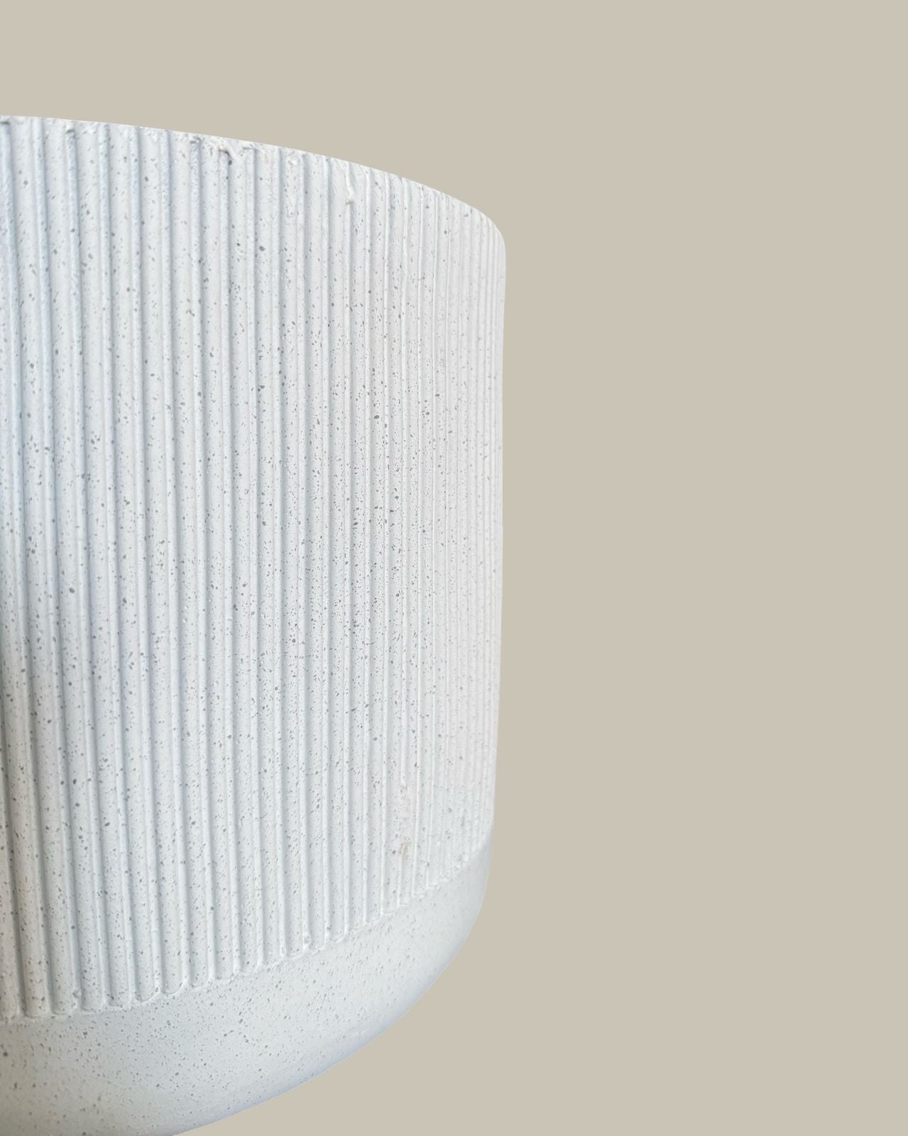 Minimalist White Fibrestone Pot – 24cm
